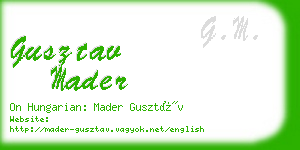 gusztav mader business card